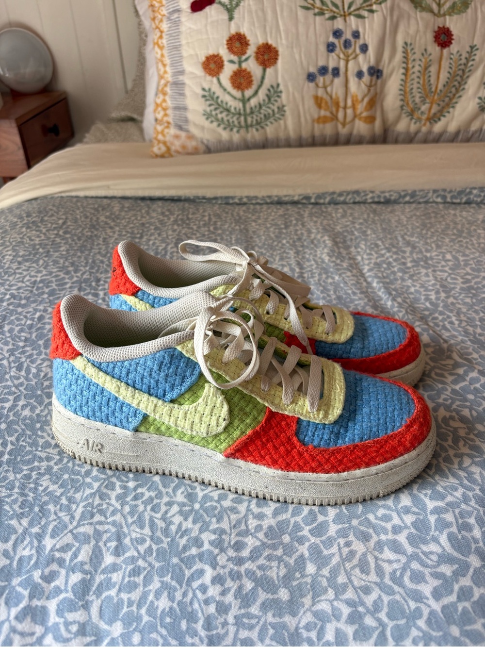 Nike Kids Colorblock Sneakers in Blue, Green & Red